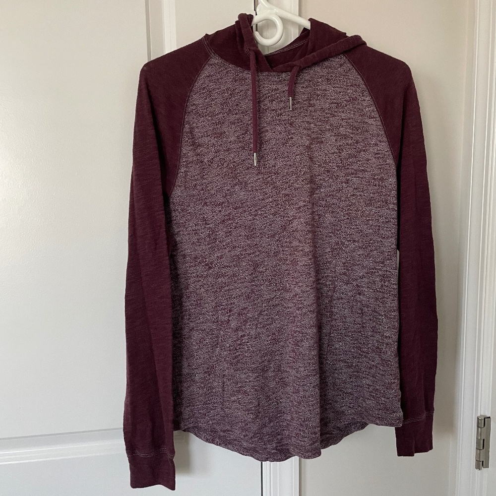 Men's Lightweight Hoodie, Express, Dark Red and White, Small